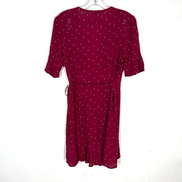 Rails Sz S Aimee Wrap Dress in Rouge Offset Dot - Picture 3 of 9